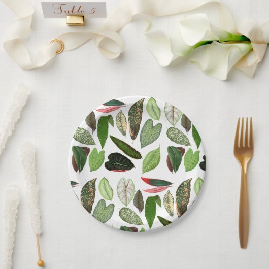 Botanische Waterverf  groene bladeren Papieren Bordje (Huwelijk)