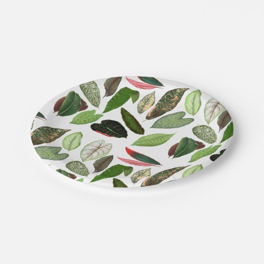 Botanische Waterverf  groene bladeren Papieren Bordje (Gekanteld)
