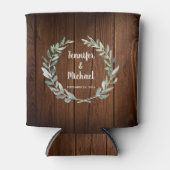 Botanische waterverf laat bruinbruidbruinbruiloft blikjeskoeler (Voorkant)