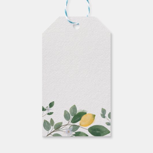 Botanische Waterverf Lemon & Greenery Dank u Cadeaulabel (Achterkant)