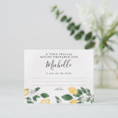 Botanische Waterverf Lemon & Greenery Recipcard (Staand voorkant)