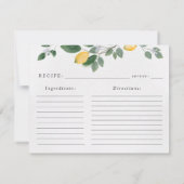 Botanische Waterverf Lemon & Greenery Recipcard (Achterkant)