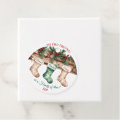 Botanische Waterverf met elegante kerst Bedankjes Labels (In situ)