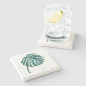 Botanische Waterverf met leder Onderzetter (Zijkant)