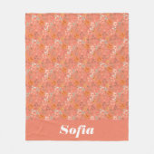 Botanische waterverf patroon custom roze sinaasapp fleece deken (Voorkant)