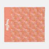 Botanische waterverf patroon custom roze sinaasapp fleece deken (Voorkant (Horizontaal))