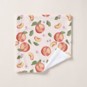 Botanische Waterverf Perziken & Bloesems Bad Handdoek (Wasdoekje)
