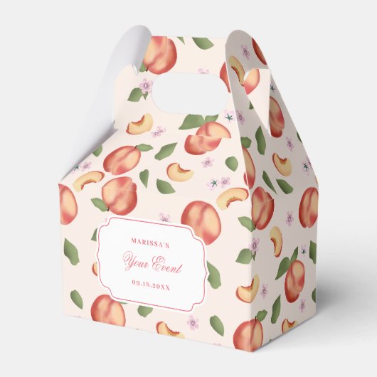 Botanische Waterverf Perziken & Bloesems Bedankdoosjes (Voorkant Zijde)