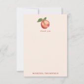 Botanische Waterverf Perziken & Bloesems Bedankkaart (Voorkant)