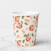 Botanische Waterverf Perziken & Bloesems Papieren Bekers (Achterkant)