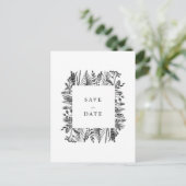 Botanische Waterverf Sla de datum op Aankondigingskaart (Staand voorkant)