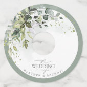 Botanische Waterverf van Floral Wijnglaslabel (Achterkant)