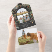 Botanische waterverf voor kerstboog all in one uitnodiging (Afscheurbaar)