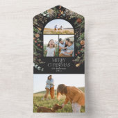 Botanische waterverf voor kerstboog all in one uitnodiging (Binnen)