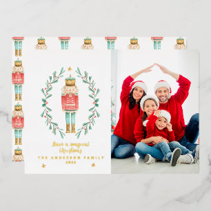 Botanische waterverf voor voedingskraker 1 foto folie feestdagenkaart