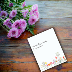 Botanische waterverf wilde bloemen feestdagenkaart