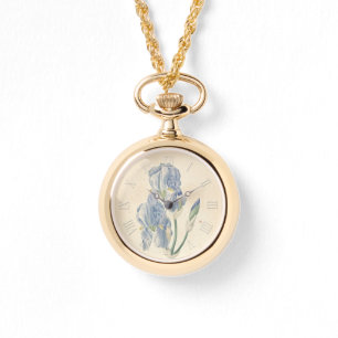  Botanische Waterverven Irissen 01 W Horloge