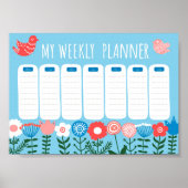 Botanische weekplanner sjabloon poster (Voorkant)