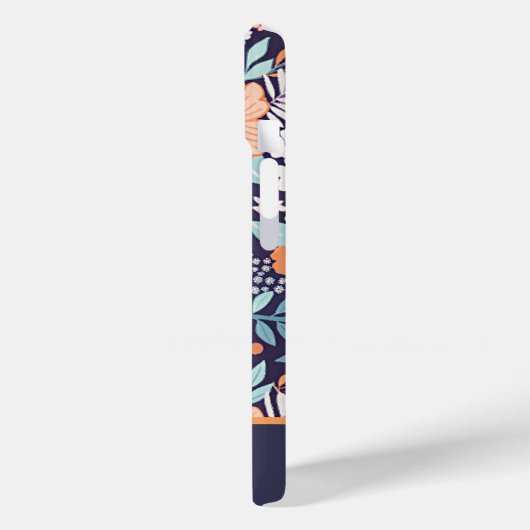 Botanische weelderige bloemenpatroon scriptnaam Case-Mate iPhone case (Achterkant / Links)