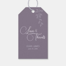 Botanische wijnstok bruiloft gunst Label  Violet