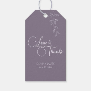 Botanische wijnstok bruiloft gunst Label Violet Cadeaulabel