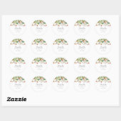 Botanische Wildbloem Ronde Sticker (Vel)