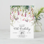 Botanische Wildbloemen 40e geboortedag Kaart (Staand voorkant)