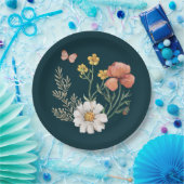 Botanische Wilde Bloem Boho  Papieren Bordje (Feest)