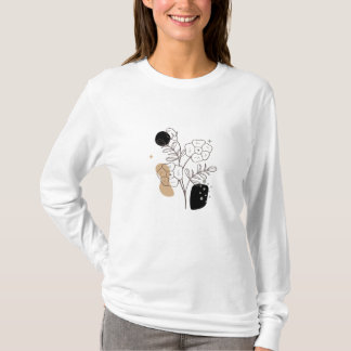 Botanische wilde bloemen boho bloemgrafiek t-shirt