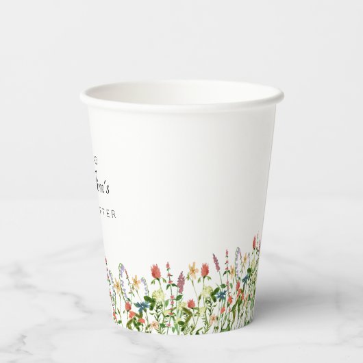 Botanische wilde bloemen Drankelpapier Papieren Bekers (Achterkant)