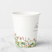 Botanische wilde bloemen Drankelpapier Papieren Bekers (Voorkant)