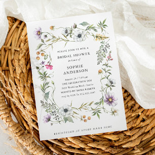 Botanische wilde bloemen   Elegant Vrijgezellenfee Kaart