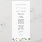 Botanische wilde bloemen | Elegante bruiloft Programma (Achterkant)