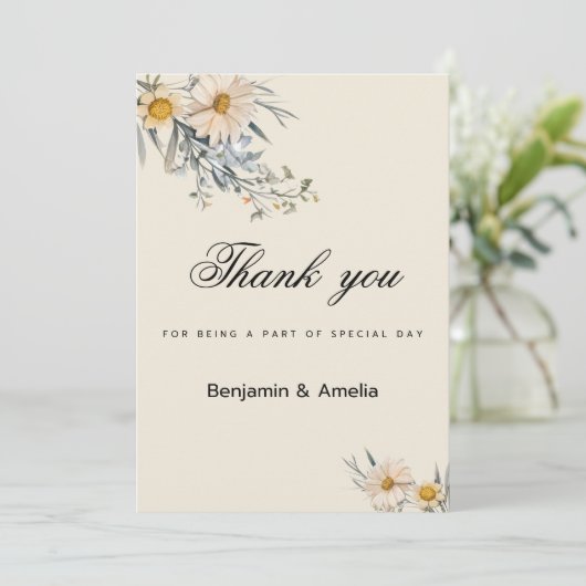 Botanische wilde bloemen tuin bloemendank u kaart (Staand voorkant)