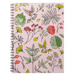 Botanische wilde bloementtuin notitieboek