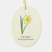 Botanische wilde Daffodil pastelbloem Keramisch Ornament (Achterkant)