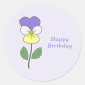 Botanische Wilde Pansy Pastel Flower Sticker (Voorkant)