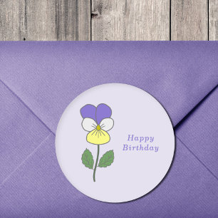 Botanische Wilde Pansy Pastel Flower Sticker