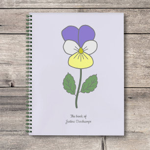 Botanische Wilde Pansy pastelbloem Notitieboek