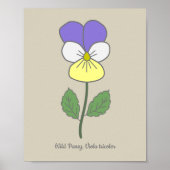 Botanische Wilde Pansy pastelbloem Poster (Voorkant)