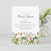 Botanische Wildflower Bruidsdouche Uitnodiging (Staand voorkant)
