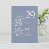 Botanische Wildflower Dusty Blue 29e verjaardag Kaart (Staand voorkant)