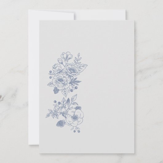 Botanische Wildflower Dusty Blue 29e verjaardag Kaart (Achterkant)