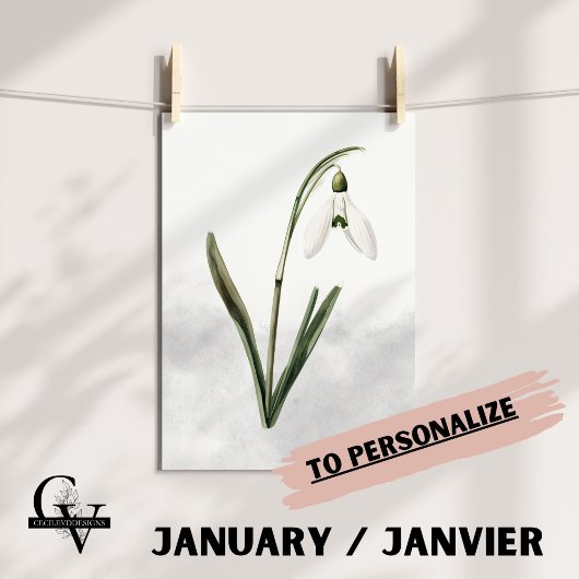 Botanische winterbloem van februari poster