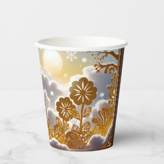 Botanische Winterwonderland Papieren Bekers