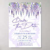 Botanische Wisteria Tuin Bruiloft Save the Date Poster (Voorkant)