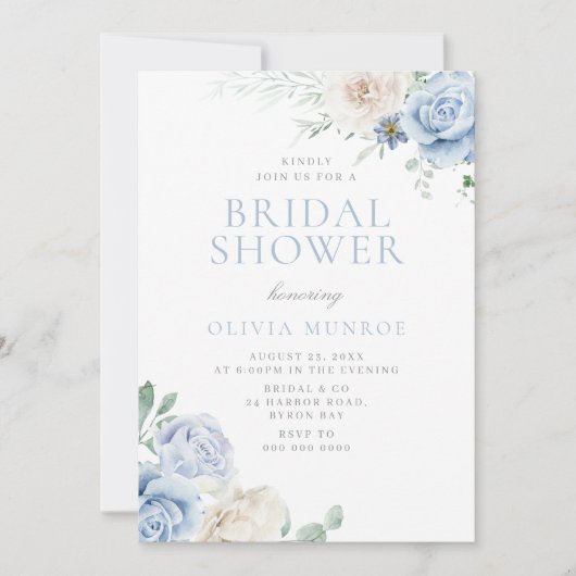 Botanische witte en blauwe bloemen Vrijgezellenfee Kaart (Voorkant)