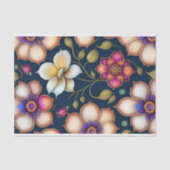 Botanische witte kleurige Floral Artwork Tissuepapier (Voorkant)