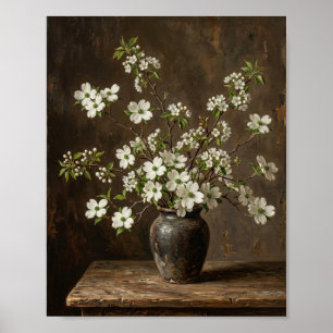 Botanische Witte Magnolia Dogwood Bloesem II Poster