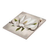 Botanische witte Magnolia Tegeltje (Zijkant)